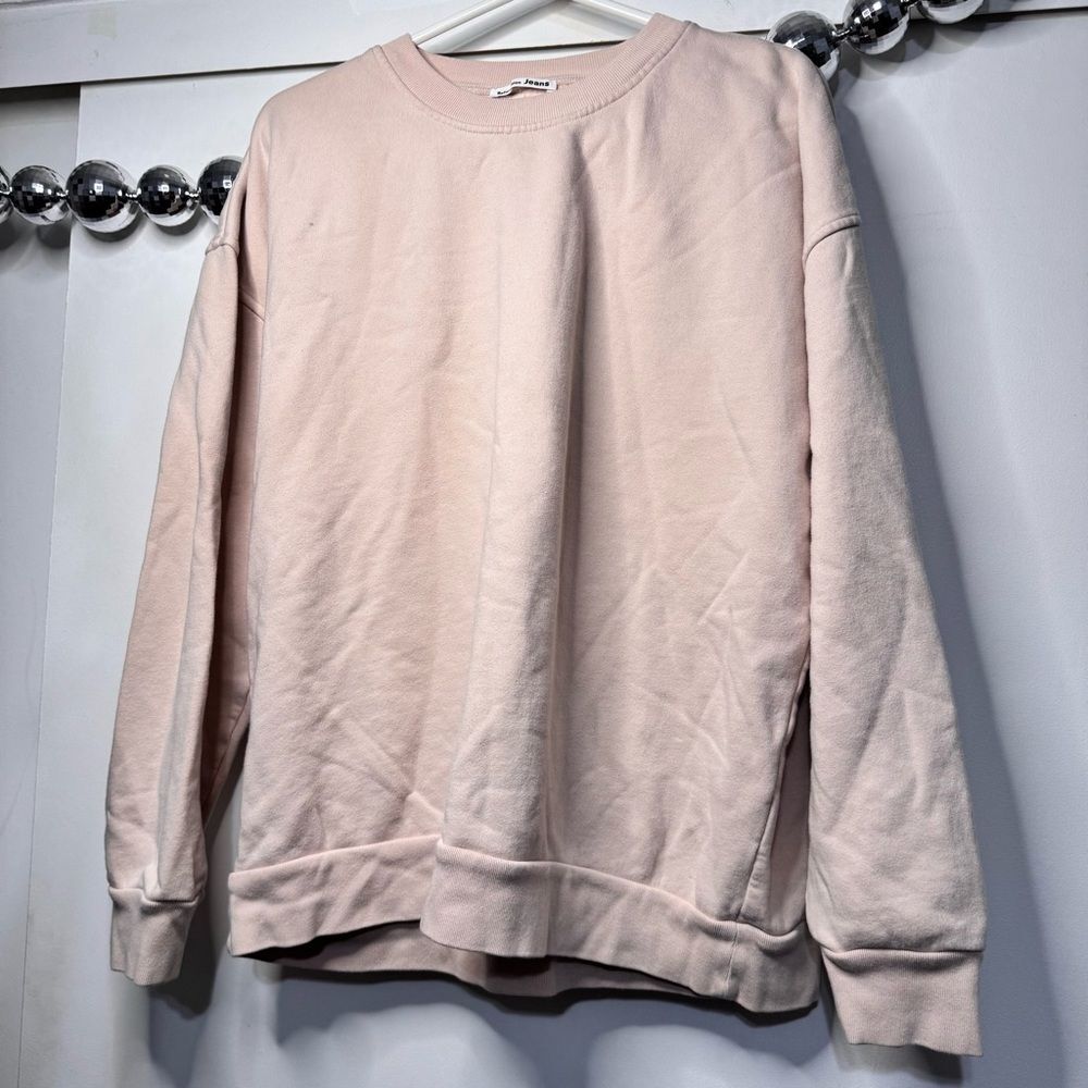 Reformation Jeans Classic Crewneck Sweatshirt Peach Light Beige View 2